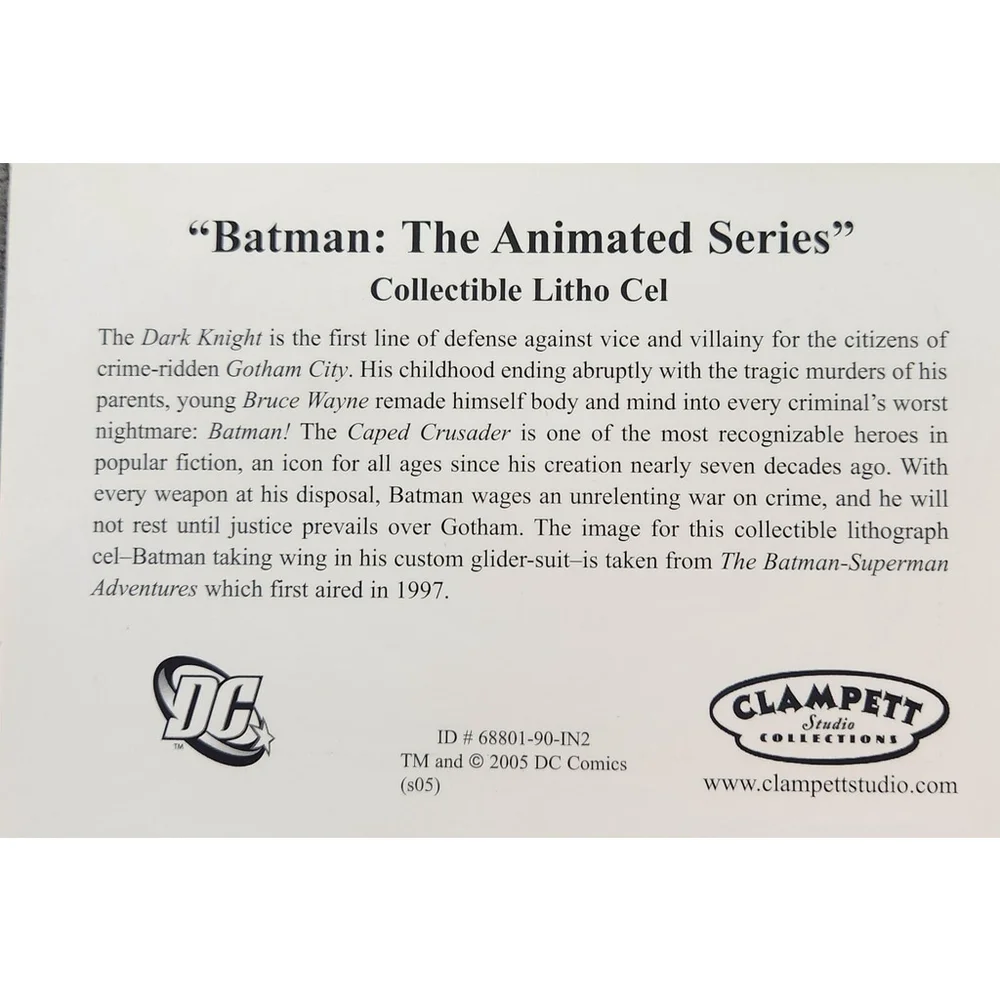 Batman The Animated Series Collectible Lithe Cell